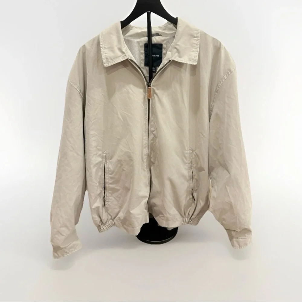 London Fog Men's Zip-Front Golf Jacket Camel Mesh Lining Coat Zip Up ( SZ. XL)